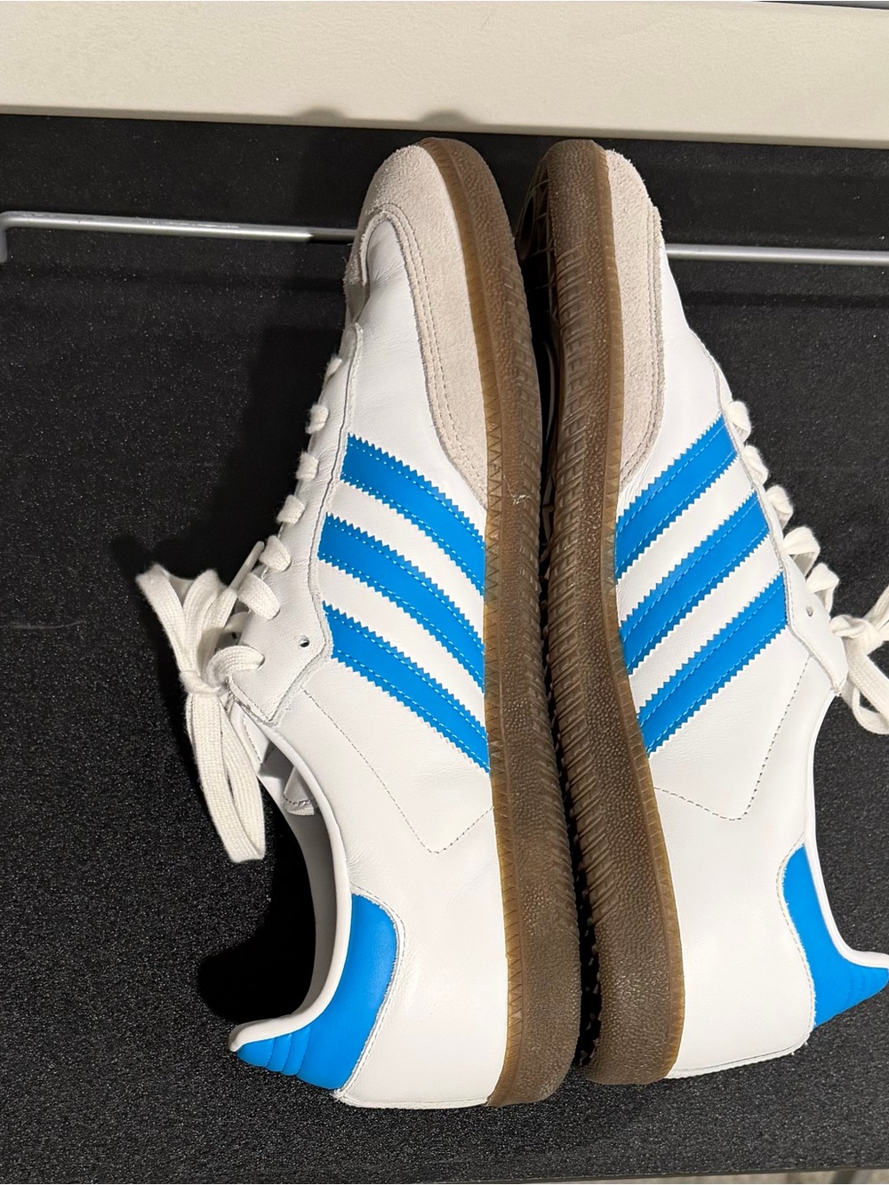 Adidas Samba White & Blue Classic Low-Top Sneakers - Picture 5 of 9
